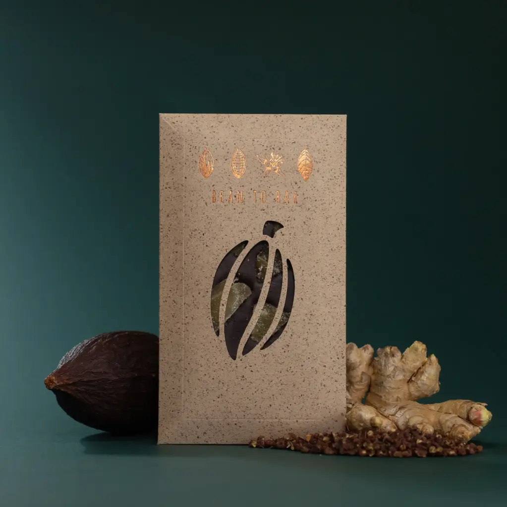 Gingembre & Poivre Népalais - Tablette Noir 77% - 70g 